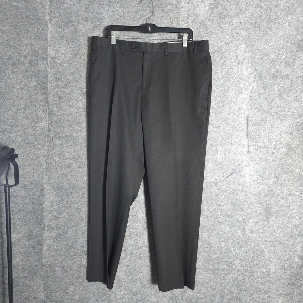 Ralph Lauren Dress Pants Mens 38x30 Grey Micro Check Flat Front Straight Pants